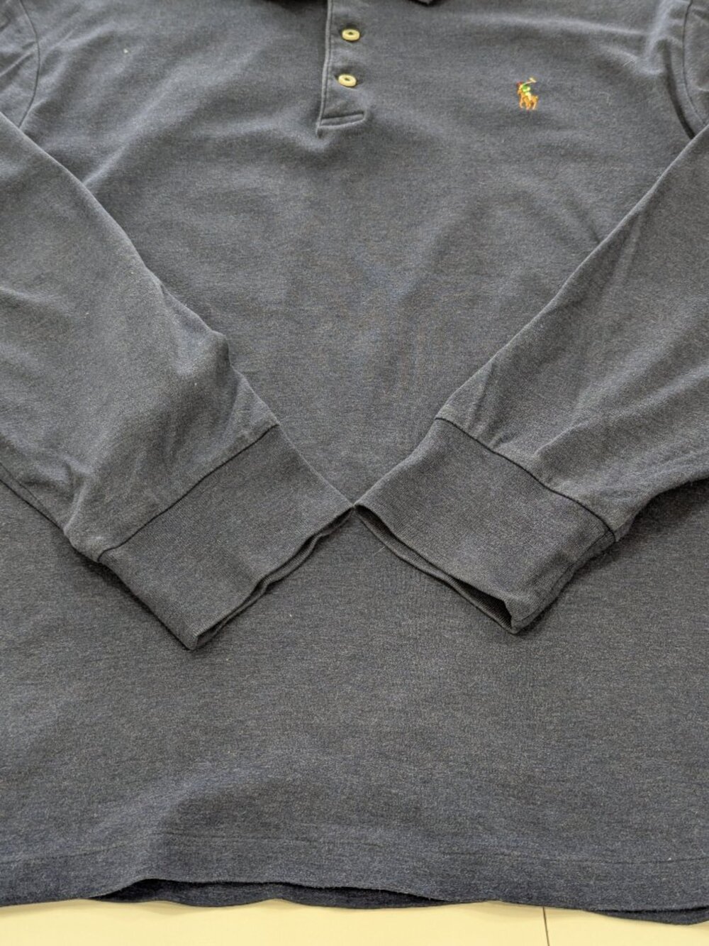 Polo Ralph Lauren Classic Fit Blue Polo Shirt Long Sleeve - Picture 12 of 12